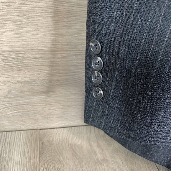 Daks London New York Mens See Desc. for Meas. Charcoal Grey w Pinstripes 2 piece - Picture 3 of 16